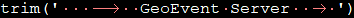 Example syntax for the trim (string) function